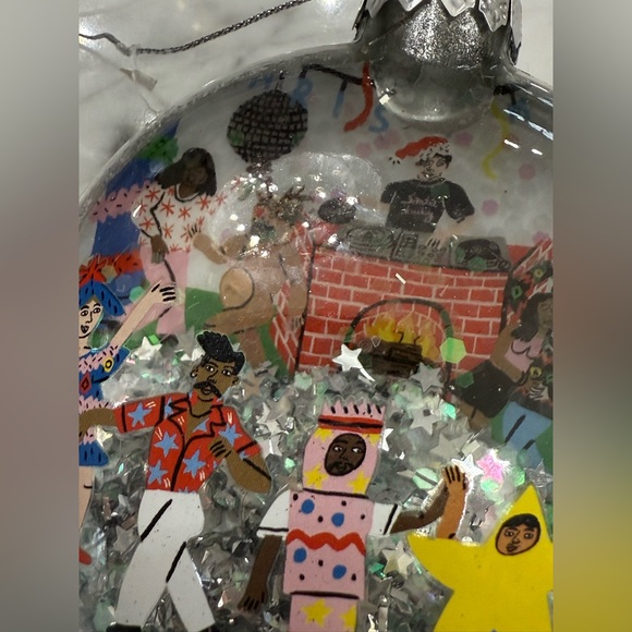 NWT Lucy Kirk Glass Colorful Rave DJ Christmas Ornament - Picture 4 of 6